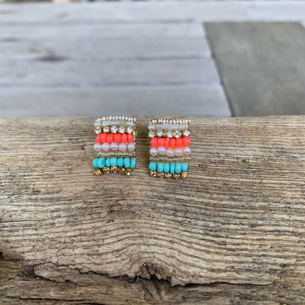Boho layered bead earrings